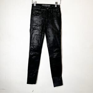 SZ 25 Guess Black Shiny Print Jeans